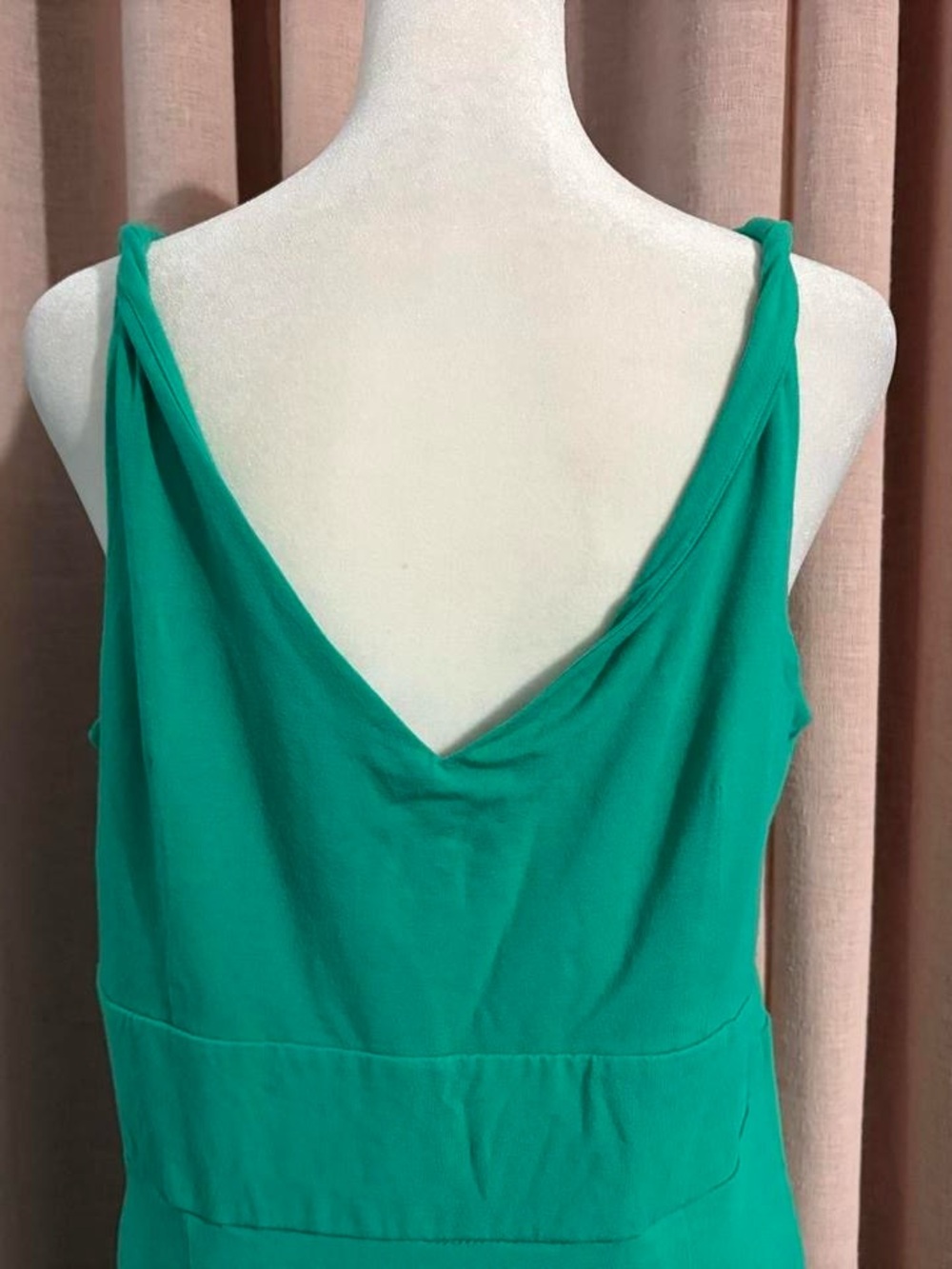 Ann Taylor V Neck Maxi Dress Asymmetrical Hem Sz Large - Picture 6 of 7
